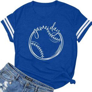 Baseball Shirt Women Baseball Mom Shirts Funny Game Day Baseball Graphic Tee Top
